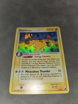 Pokemon Ampharos ▶INVERTED HOLO ERROR 1/115 Reverse Holo EX Unseen Forces - LP- - Image 4