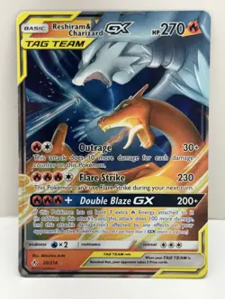 Pokemon Sun and Moon Unbroken Bonds Reshiram Charizard GX Card #20/214 - Image 1