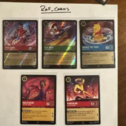 Disney Lorcana Fabled Mixed 5 Card Lot - Image 1