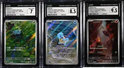 CGC*3 2023 Pokemon Card 151 Bulbasaur Squirtle Charmander 166 170 168/165 - Image 1