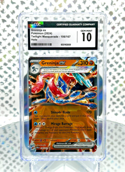 CGC 10 Greninja ex 141/167 Twilight Masquerade Full Art Double Rare Pokemon Card - Image 1