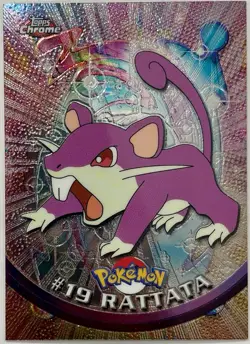 RATTATA #19, Series 1 - 2000, Topps TV Animation Edition Chrome Pokemon Card - Image 1