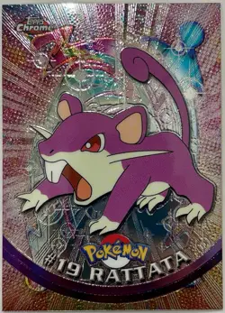 RATTATA #19, Series 1 - 2000, Topps TV Animation Edition Chrome Pokemon Card - Image 2