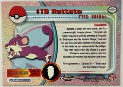 RATTATA #19, Series 1 - 2000, Topps TV Animation Edition Chrome Pokemon Card - Image 5