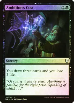 NM Foil Ambition's Cost, MTG, Baldur's Gate, Magic the Gathering, 110 - Image 1