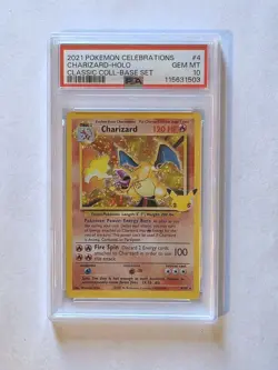 Pokemon Charizard Celebrations 4/102 Classic Holo Rare PSA 10 GEM MINT - Image 1