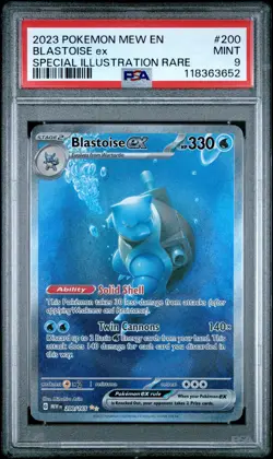 2023 POKEMON MEW EN-151 SPECIAL ILLUSTRATION RARE #200 BLASTOISE EX PSA 9 - Image 1
