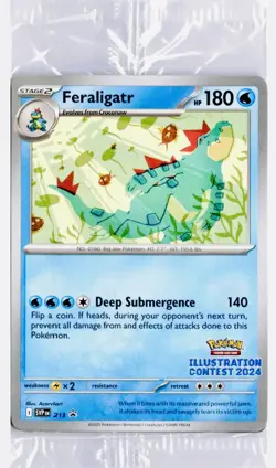 Pikachu Feralogatr Toxtricity Pokemon Illustration Contest 2024 SEALED - Image 1