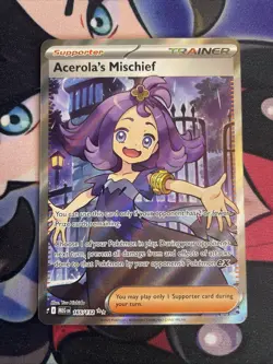 Pokemon TCG Acerola's Mischief 165/132 Mega Evolution Full Art Trainer MINT - Image 1