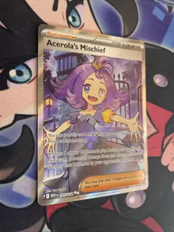 Pokemon TCG Acerola's Mischief 165/132 Mega Evolution Full Art Trainer MINT - Image 2