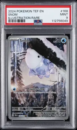 2024 POKEMON TEF EN-TEMPORAL FORCES ILLUSTRATION RARE #168 SNOM PSA 9 - Image 1