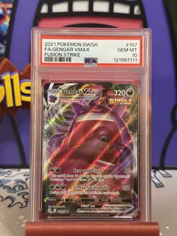 2021 Pokemon SWSH FA/Gengar VMAX Fusion Strike PSA 10 - Image 1