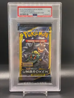 Pokemon Sun & Moon Unbroken Bonds Marshadow and Machamp Dollar Card Pack PSA 7 - Image 1