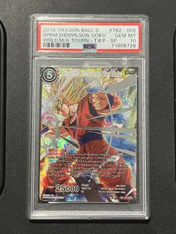 Supreme Showdown Son Goku TB2-002 SPR SILVER FOIL Dragon Ball Card PSA 10 - Image 1