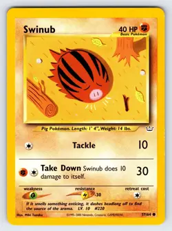 Swinub 57/64 Neo Revelation Pokemon Card Nintendo Vintage WOTC Common - Nm/Vlp - Image 1