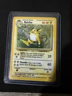Pokemon TCG Raichu Holo Rare Card 14/102 Base Set - Image 3