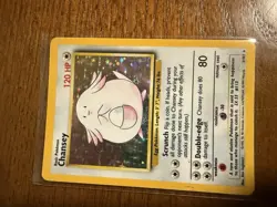 Pokemon TCG Chansey Base Set Holo Unlimited Rare Card 3/102 LP/NM Condition - Image 4
