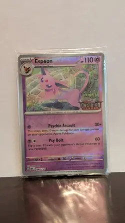 Espeon Best Buy Promo Pokemon Obsidian Flames Reverse Holo Card 86/197 Sealed - Image 1