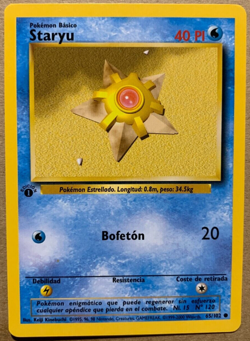 1st Edition SPANISH Staryu 65/102 Base Set - Common Pokemon Card - LP - Image 1