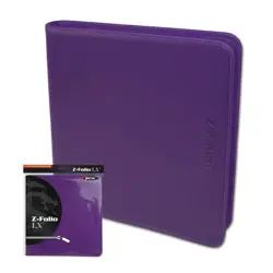BCW Purple Z-Folio Pages LX Album 12 Pocket Trading Cards Zipper Binder - Image 1