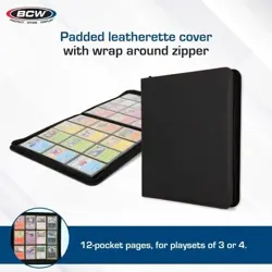 BCW Purple Z-Folio Pages LX Album 12 Pocket Trading Cards Zipper Binder - Image 2