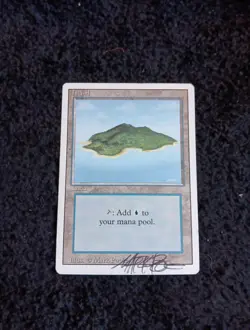 MTG 1993 Revised 3rd edition Islands Land Cards Signed by Mark Poole NM - Image 4