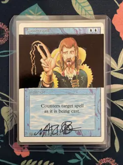 MTG Counterspell Revised Altered Magic The Gathering Autograph - Image 1