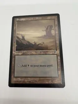 Magic The Gathering Swamp Land Common Tempest Illus. Brom Vintage - Image 1