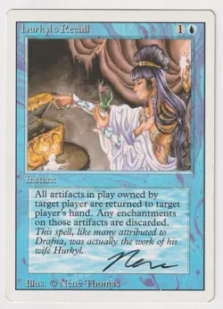 Signed Hurkyl's Recall MP Revised Edition Artist NeNe Thomas 1994 MTG Magic Rare - Image 1
