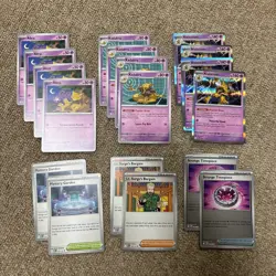Pokemon TCG Mega Evolution Alakazam 056/132 Evolution Line Playset - Image 1
