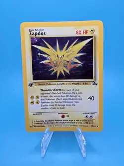 Pokemon TCG 1st Edition Zapdos 15/62 Fossil Holo - Image 1