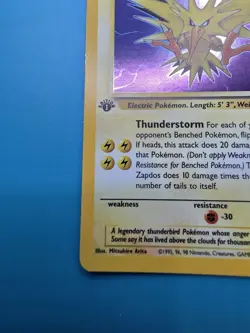 Pokemon TCG 1st Edition Zapdos 15/62 Fossil Holo - Image 5
