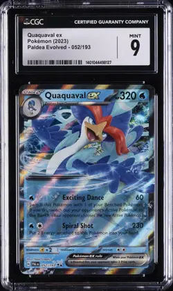 2023 POKEMON PAL EN-PALDEA EVOLVED #052 QUAQUAVAL EX CGC 9 - Image 1