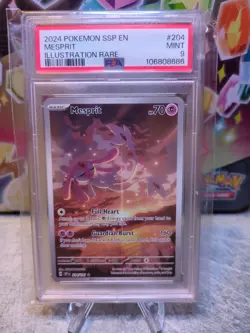 POKEMON PSA 9 MESPRIT ILLUSTRATION RARE 204/191 SURGING SPARKS English - Image 1