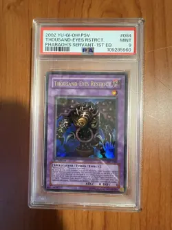 PSA 9 MINT Thousand Eyes Restrict PSV-084 Ultra Rare 1st Edition Yugioh Card - Image 1