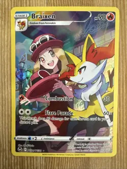 Braixen - TG01/TG30 - Pokemon Silver Tempest Trainer Gallery Holo Card NM - Image 1