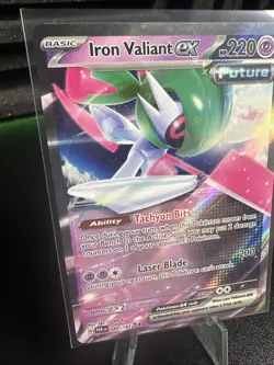 Pokemon Iron Valiant EX SV TCG Double Rare Holo Card Paradox Rift 089/182 - Image 2