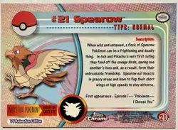 SPEAROW #21 Series 1 - 2000, Topps TV Animation Edition Chrome Pokemon Card - Image 5