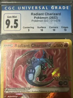 Pokemon TCG Radiant Charizard Holo Card PSA CGC 9.5 Pokemon Go 011/078 - Image 4