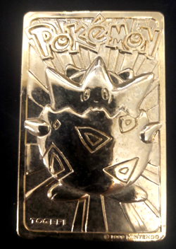 Pokemon 23K Gold Plated Togepi Trading Card 1999 Burger King Limited Edition - Image 1