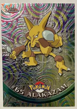 ALAKAZAM #65, Series 1 - 2000, Topps TV Animation Edition Chrome Pokemon Card - Image 1