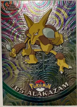ALAKAZAM #65, Series 1 - 2000, Topps TV Animation Edition Chrome Pokemon Card - Image 2