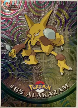 ALAKAZAM #65, Series 1 - 2000, Topps TV Animation Edition Chrome Pokemon Card - Image 3