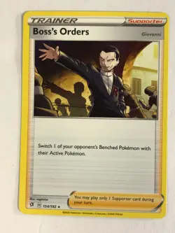 Pokemon Card Rebel Clash Non Holographic Boss's Orders 154/192 NM - Image 1