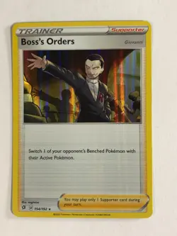Pokemon Card Rebel Clash Holographic Boss's Orders 154/192 NM - Image 1