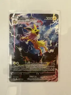 Pokemon TCG Jolteon VMAX SWSH184 Black Star Promo Alt Art Card LP - Image 1