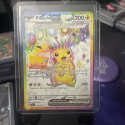 Pokemon TCG Sv08: Surging Sparks Pikachu EX Holo Card 219/191 NM Condition - Image 1