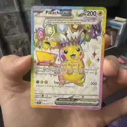 Pokemon TCG Sv08: Surging Sparks Pikachu EX Holo Card 219/191 NM Condition - Image 2