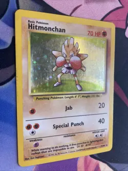 Hitmonchan - 7/102 - Pokemon Base Set Unlimited Holo Rare Card WOTC MP LP - Image 2