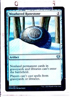 MTG Magic the Gathering Weathered Runestone (247/551) Kaldheim LP FOIL - Image 1